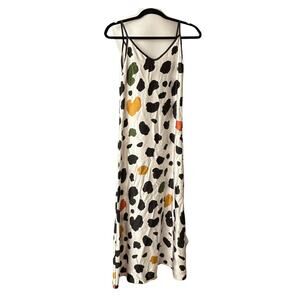 Souk + Sepia Silk Bias Cut Polka Dot Slip Dress XS Made in England